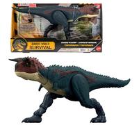 Mattel Jurassic World Corre y Devora Carnotauro, Figura de acción de Dinosaurio Que Corre y muerde, con Sonidos de rugidos y Juego Digital, JKG85