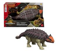 Mattel Jurassic World: El Renacer, Anquilosaurio Rugido salvaje juguete de dinosaurio articulado con ataque de cabezazo, ataque múltiple y sonido, controlados con la cola, juego digital, JGB90