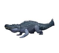 Mattel Jurassic World: El Renacer, Grandes embestidas Purusaurio Figura de dinosaurio de juguete de especie grande, con 2 embestidas, juego digital, JGB94