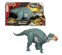 Mattel Jurassic World: El Renacer, Maiasaura Rugido salvaje, Dinosaurio con ataque de mordisco en múltiples direcciones y sonido controlado con la cola, diseño articulado y juego digital, JGC82