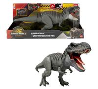 Mattel Jurassic World: El Renacer, Power Devour Figura de tiranosaurio rex con función de mordiscos continuos activada con la lengua, luces y sonidos, juego digital, JGB50