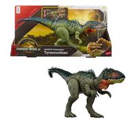 Mattel Figura dinosaurio Jurassic World El Renacer Tiranotitán JCL75, 2 embestidas, juego digital