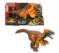 Mattel Jurassic World: El Renacer, Utahrraptor Rugido salvaje, Dinosaurio con ataque de mordisco en múltiples direcciones y sonido controlado con la cola, diseño articulado y juego digital, JGC80