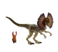 Mattel Jurassic World Colección Hammond Dilofosaurio Figura de acción de Dinosaurio. Diseño de Primera Calidad con Ojos realistas, articulaciones y Cabeza Adicional, JKM93