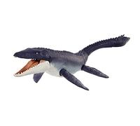Mattel Jurassic World Mosasaurus defensor del océano Dinosaurio articulado hecho con plástico reciclado, juguete +4 años (HNJ57)