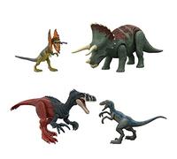 Mattel Jurassic World Pack dinosaurios iniciación 4 figuras de acción articuladas, juguete +4 años (HJJ85)