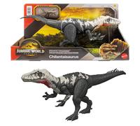 Mattel Jurassic World: El Renacer, Grandes embestidas Quilantaisaurio Figura de dinosaurio de juguete de especie grande, con 2 embestidas, juego digital, JGB95