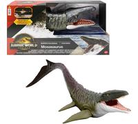 Mattel Jurassic World Rebirth Super Colossal Mosasaurus Figura de accin Dinosaurio de juguete con 2 acciones de ataque Pelcula precisa y posabl