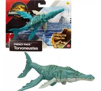 Mattel Jurassic World Rebirth Torvoneustes, figura de acción de dinosaurio, paquete frenesí