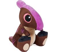 Mattel Jurassic World Teoria de Dinocaos, Parasaurolophus Luces brillantes, Peluche blandito con forma de dinosaurio de ojos grandes que se ilumina, juguete para niños y niñas +3 años, HWD81