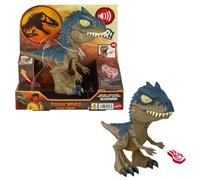 Mattel Jurassic World: Teoría del Dinocaos Netflix - Chomp Chomp Alosaurio Mega Rugido, Figura de acción de dinosaurio de juguete que emite sonidos y mandíbula se abre, +4 años, HVB45
