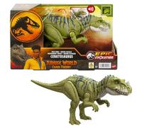 Mattel Jurassic World: Teoría del Dinocaos Netflix - Dinosaurio Ceratosaurus verde rayado, rugido salvaje, juguete con sonidos +4 años (HTK74)