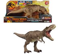 Mattel Jurassic World: Teoría del Dinocaos Netflix -Tiranosaurio Rex Ataque Total, Figura de acción de dinosaurio de juguete con sonidos que embiste, serie Epic Evolution, +4 años, HXF54e