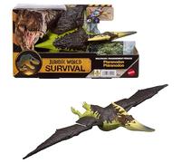 Mattel Jurassic World Wild Roar Figura de acción Pteranodon | Juguete de dinosaurio con ataque mordisco, luz, rugido y juego digital mediante código de escaneo, JKL78