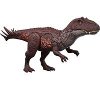 Mattel Jurassic World Wild Roar Juguete dinosaurio Metriacanthosaurus | Figura de acción de JW con movimiento de ataque, luces y sonidos, juego digital mediante código de escaneo, JKL83