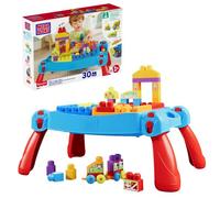 Mattel Mega Bloks Mesa Preescolar 3 en 1, Juguete con Bloques de construcción para bebé +1 año, CNM42