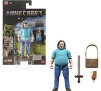 Mattel Minecraft Action Figure & Accessories Set, 4-inch Steve Posable Character