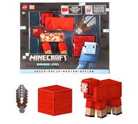 Mattel Figura de acción Minecraft Oveja nivel diamante – 14 cm, diseño pixelado, 3 accesorios