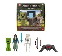 Mattel Minecraft Encuentros en la superficie Conjunto de historia Pack con cuatro figuras de acción y tres accesorios inspirado en la película “Una película de Minecraft”, juguete coleccionable, JFR70