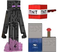 Mattel Minecraft, Figura de acción Enderman con Accesorios | Figura Enderman con accesorio y pieza Redstone, escala 8,25 cm, set coleccionable inspirado en videojuego, JJR88