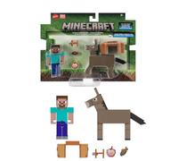 Mattel Minecraft - Figuras de acción y accesorios, paquete de 2, Steve & Donkey en escala de 3.25 pulgadas, juego de juguetes coleccionables