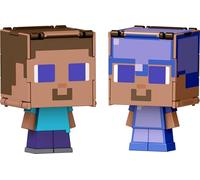 Mattel Minecraft Flippin' Figs Figs con Juego antiestrés 2 en 1, Juguete a Escala de 3.75 Pulgadas con Cabeza Grande y diseño pixelado (los Personajes Pueden Variar)