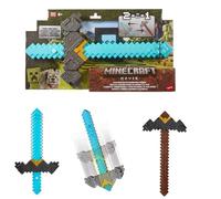 Mattel Minecraft - Juguete 2 en 1 de Espada y Pico, Accesorio de Juego de rol Activado por botón Inspirado en una película de Minecraft
