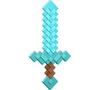 Mattel Minecraft - Juguete de batalla de espada de diamante, accesorio de tamaño infantil para juegos de rol y disfraces, inspirado en el videojuego