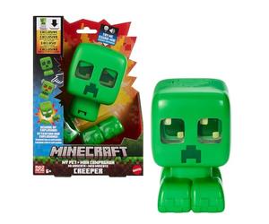 Mattel Minecraft Mi Mascota Creeper Juguete Interactivo | Creeper Mob con luces, sonidos y acción explosiva, figura 14 cm con botón, JGX49
