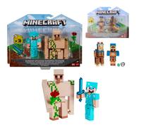 Mattel Minecraft Pack de 2 Figuras de 8 cm con Bloques y Accesorios +6 Años