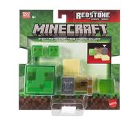 Mattel Minecraft Redstone - Juego de trampa de pistón adhesivo cargado con figura de acción, accesorios y mecanismo de movimiento