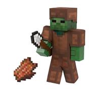 Mattel Minecraft Serie de Diamante Figura de acción de zombi con 4 accesorios, diseño pixelado con un tamaño de edición coleccionista de 14 cm, HTM05