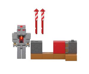 Mattel Minecraft Serie Redstone Charged Figura y accesorios | Figura de acción y accesorios, set fuegos artificiales con función de lanzamiento, juguete coleccionable 8,3 cm, JKK10