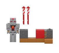 Mattel Minecraft Serie Redstone Charged Lanzador de Fuegos Artificiales de Protector Conjunto de Figura de acción y Accesorios con función de Lanzamiento, JKK10