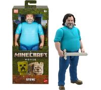 Mattel Minecraft Steve Figura de acción a gran escala, juguete articulado coleccionable de 30,5cm inspirado en “Una película de Minecraft”, JGG67