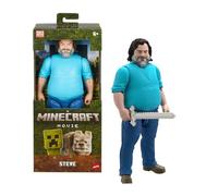Mattel Minecraft Steve Figura de acción a gran escala, juguete articulado coleccionable de 30,5cm inspirado en “Una película de Minecraft”, JGG67