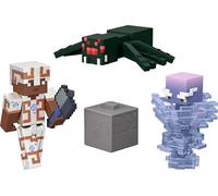 Mattel Minecraft Tricky Trials Set con 3 Figuras de acción, 2 Accesorios y Cambio de Color, Juguete Coleccionable a Escala de 3.25 Pulgadas