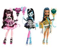 Monster High Cumplespantos Draculaura Muñeca con vestido de fiesta rosa y accesorios temáticos como una invitación, un globo, un regalo, un abanico y mucho más, JBG74