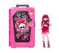 Monster High Skulltimate Secrets Draculaura Conjunto de muñeca y Accesorios Destination: Gore-geous Oasis con Maleta y más de 19 sorpresas, Incluidas Prendas, JDR50