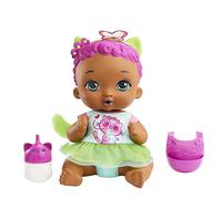 Mattel My Garden Baby Gatito Bebe y hace pipí Orejas verdes Muñeca bebé de juguete con pañal, biberón, diadema y accesorios , regalo +18 meses (HHL23)