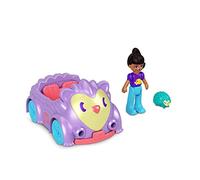 MATTEL Polly con animal azul y coche púrpura Polly Pocket muñeca y vehículo