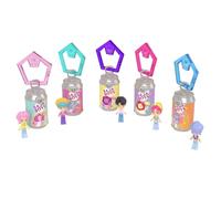 Mattel Polly Pocket x KPOP Demon Hunters Tiny Capsule Multipack | Pack coleccionable de 5, Saja Boys micro muñecos, cápsulas y llaveros "Soda Pop", inspirados en la película, JTM73