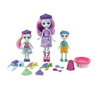 Mattel Royal Enchantimals Ocean Kingdom Tinsley Turtle y su Familia Muñecas de Juguete con Mascotas Tortugas, Juego de plastilina y Accesorios HCF95
