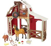 Mattel Spirit Untamed juego con caballo Spirit, granero, 3 áreas de juego, 10 piezas, regalo ideal para niñas a partir de 3 años, HBP29