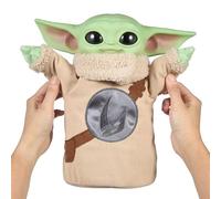 Mattel Star Wars The Mandalorian & Grogu Grogu Cógeme Peluche de 28 cm de Altura con Ojos Que se abren, Cabeza de Vinilo y Cuerpo y Manos de Peluche blanditos, JKN44