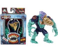 Mattel Street Sharks - Figura de acción con Movimiento de mordida y Taladro, Juguete Coleccionable de Slash Inspirado en el héroe Medio tiburón de la televisión de los años 90, 6 Pulgadas