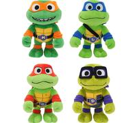 Mattel Teenage Mutant Ninja Turtles: Mutant Mayhem - Set de peluche con 4 mu ecos de 20 cm: Leonardo, Michelangelo, Raphael y Donatello (Exclusiv
