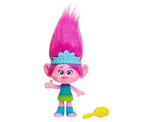 Mattel Trolls 3 Todos Juntos Rainbow HairTunes Muñeca Reina Poppy con pelo y corona con luces y sonidos y accesorios para peinar, inspirado en la película, juguete +3 años (HNF20)