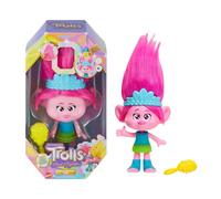 Mattel Trolls - Poppy arco iris musical muñeca pelo arco iris - Altura 30 cm - HTP28 Hairtunes