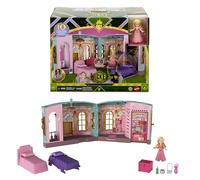 Mattel Universal Pictures Wicked Conjunto de Juego de Dormitorio La más Popular con muñeca pequeña, 3 Espacios de Juego y 9 Accesorios, Inspirado en la película, JHC00